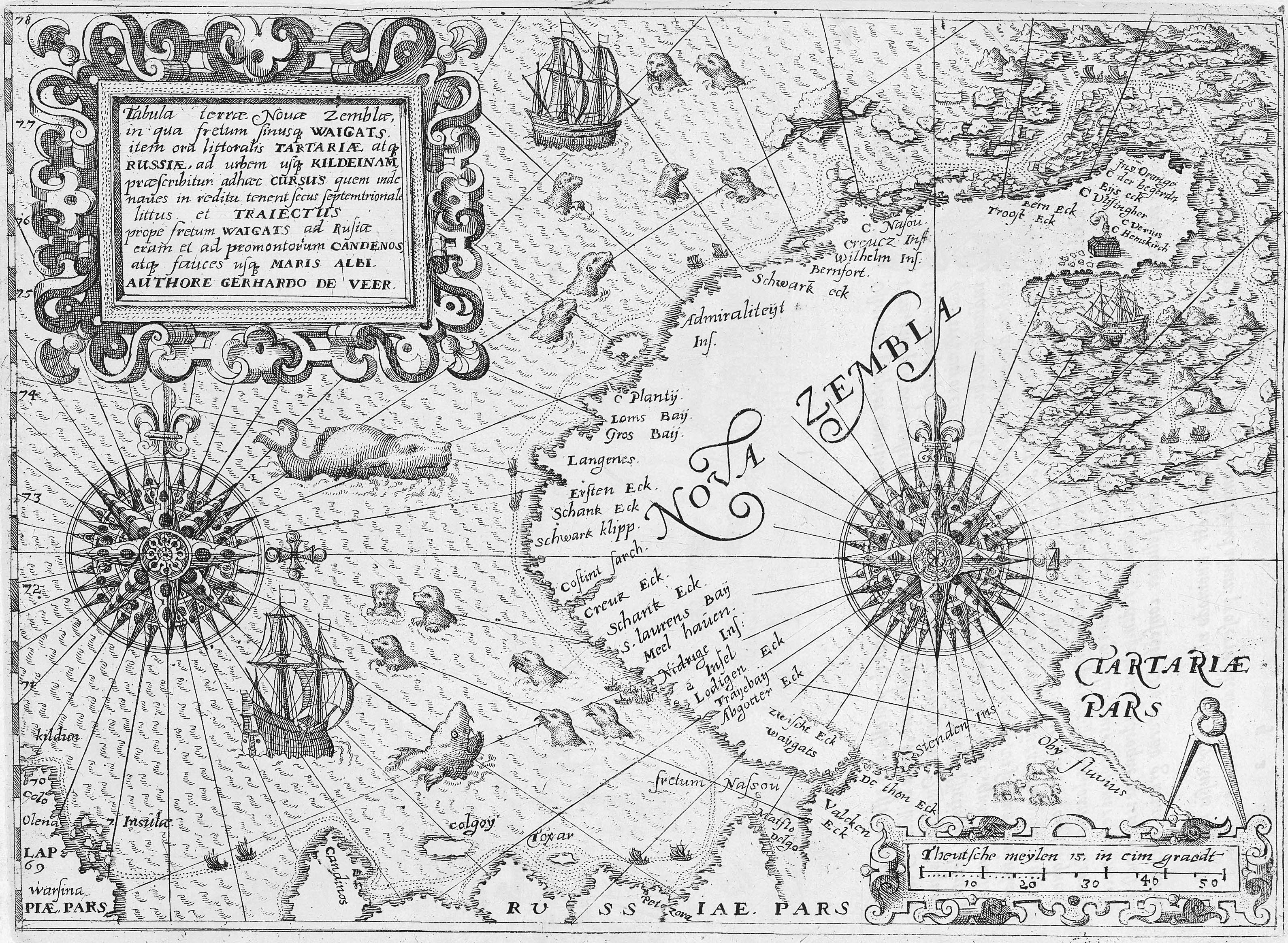 Карта Геррита де Веера. Амстердам, 1598 год.