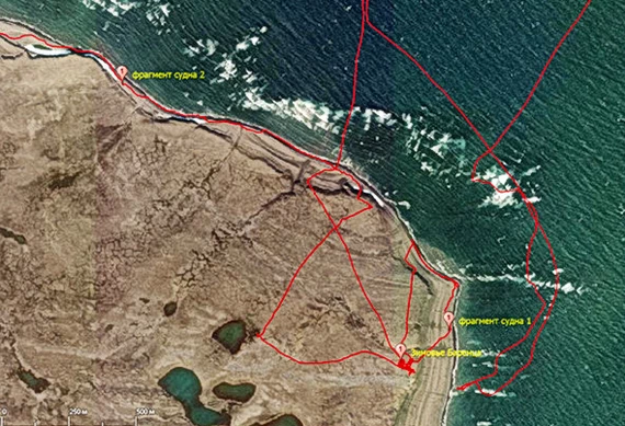 Трек обследования мыса Спорый Наволок (Новая Земля) 2024 г.