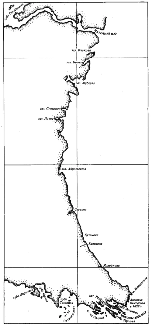 Первая карта восточного побережья Новой Земли