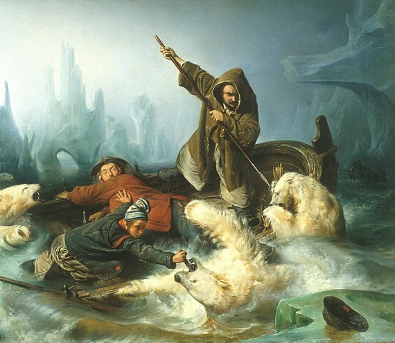 Франсуа Биар «Схватка с полярными медведями» 1839 г. Франсуа Биар «Схватка с полярными медведями»