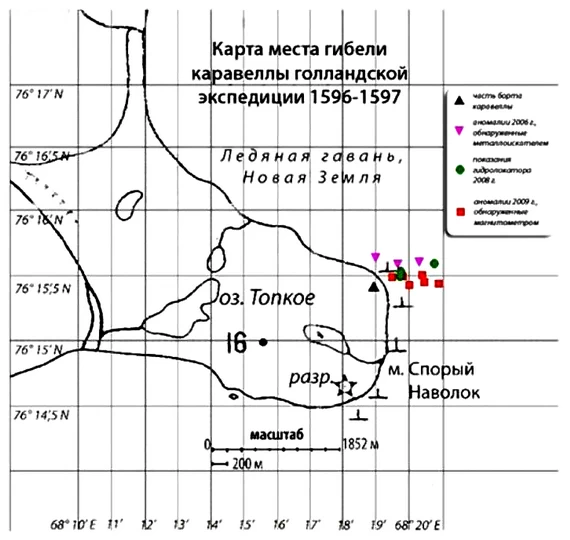 Опорная схема поисковых работ 2012 г., составленная по итогам предыдущих работ В.Ф. Кравченко. Опорная схема поисковых работ 2012 г.