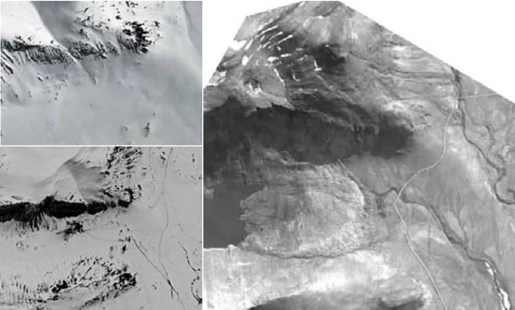 Место испытаний 1973 года до и после взрывов