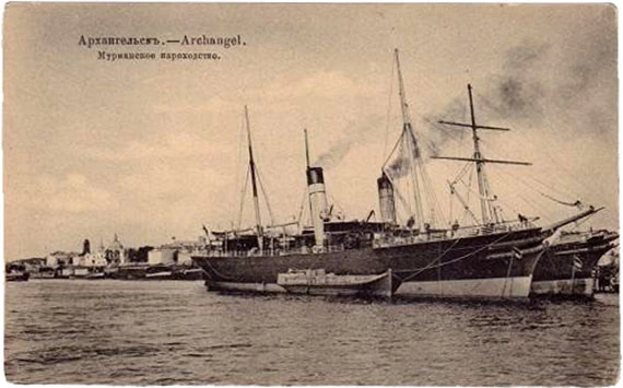 Архангельск. «Королева Ольга Константиновна» и «Сергей Витте». 1907 год.