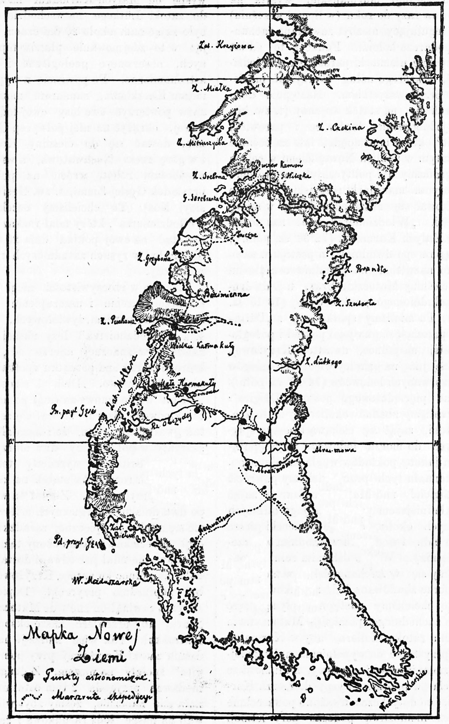 Карта экскурсий новоземельской экспедиции 1895 г.