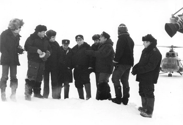 Члены съемочной группы кинофильма на Новой Земле